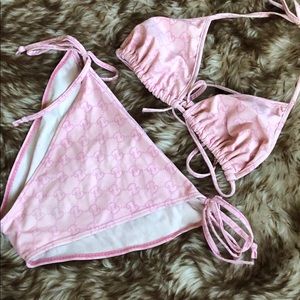 pink gucci bikini set